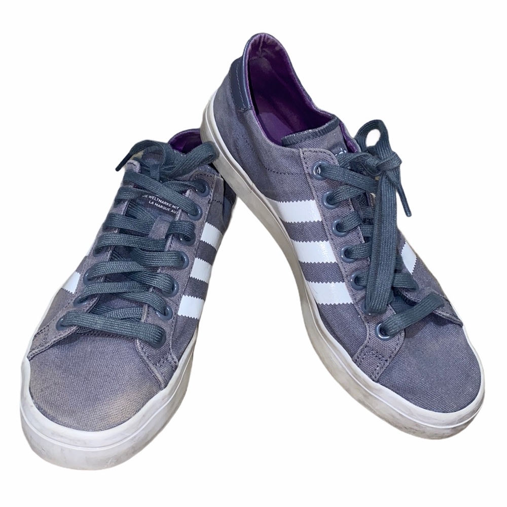 Adidas Steel Blue Gray Tennis Shoes Sneakers sz 9.5